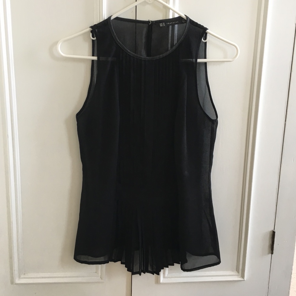 Zara Black Pleaded Blouse